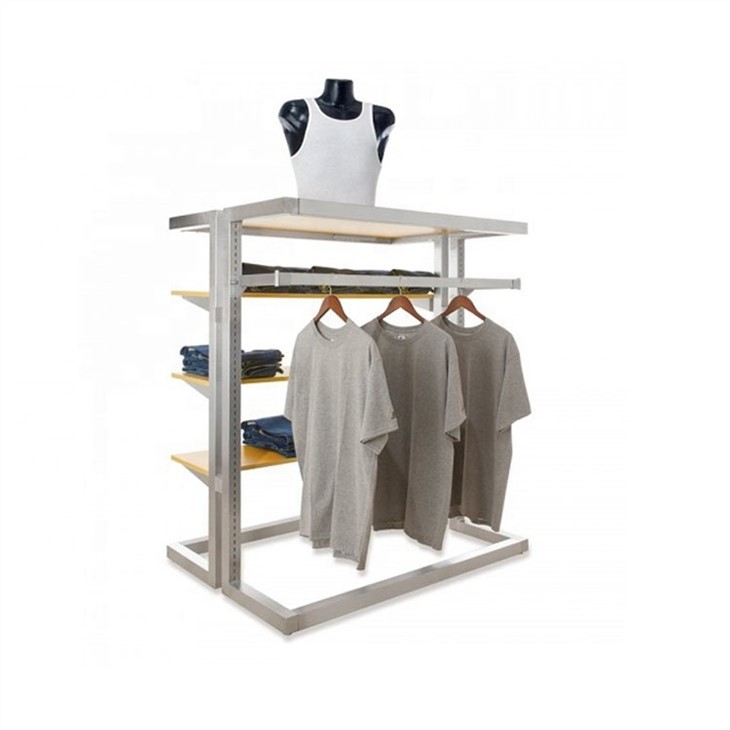 Retail Clothes Store Black Coating Metal Hanging Cloth Display Racks
